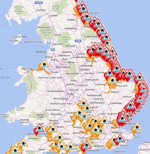 Environment Agency's flood warnings across the UK