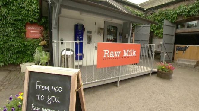 The farm sells about 70 litres of raw milk a day