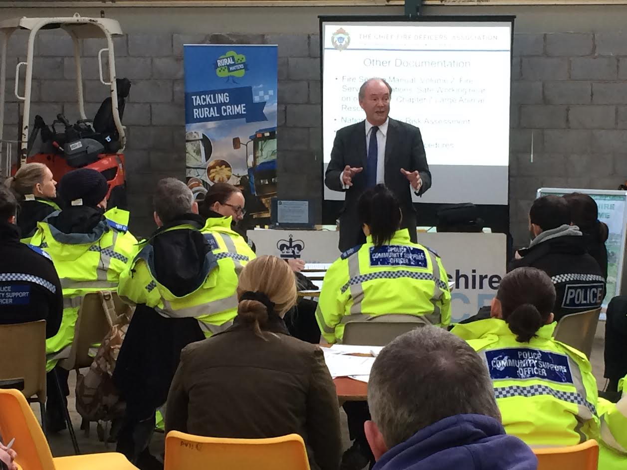 Crime Commissioner Philip Seccombe addressing the officers and PCSOs