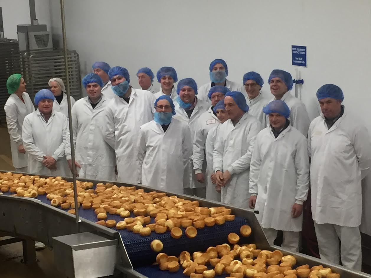 Yorkshire Farmers watch their wheat turned into Aunt Bessie's Yorkshire Puddings