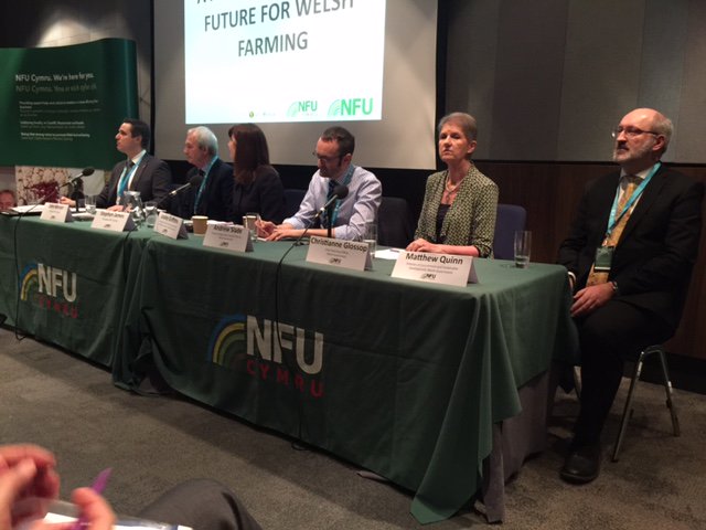 NFU Cymru spoke during a session titled 'A New and Dynamic Future for Welsh Farming' at the NFU Conference today (Photo: @wgc_enviro)
