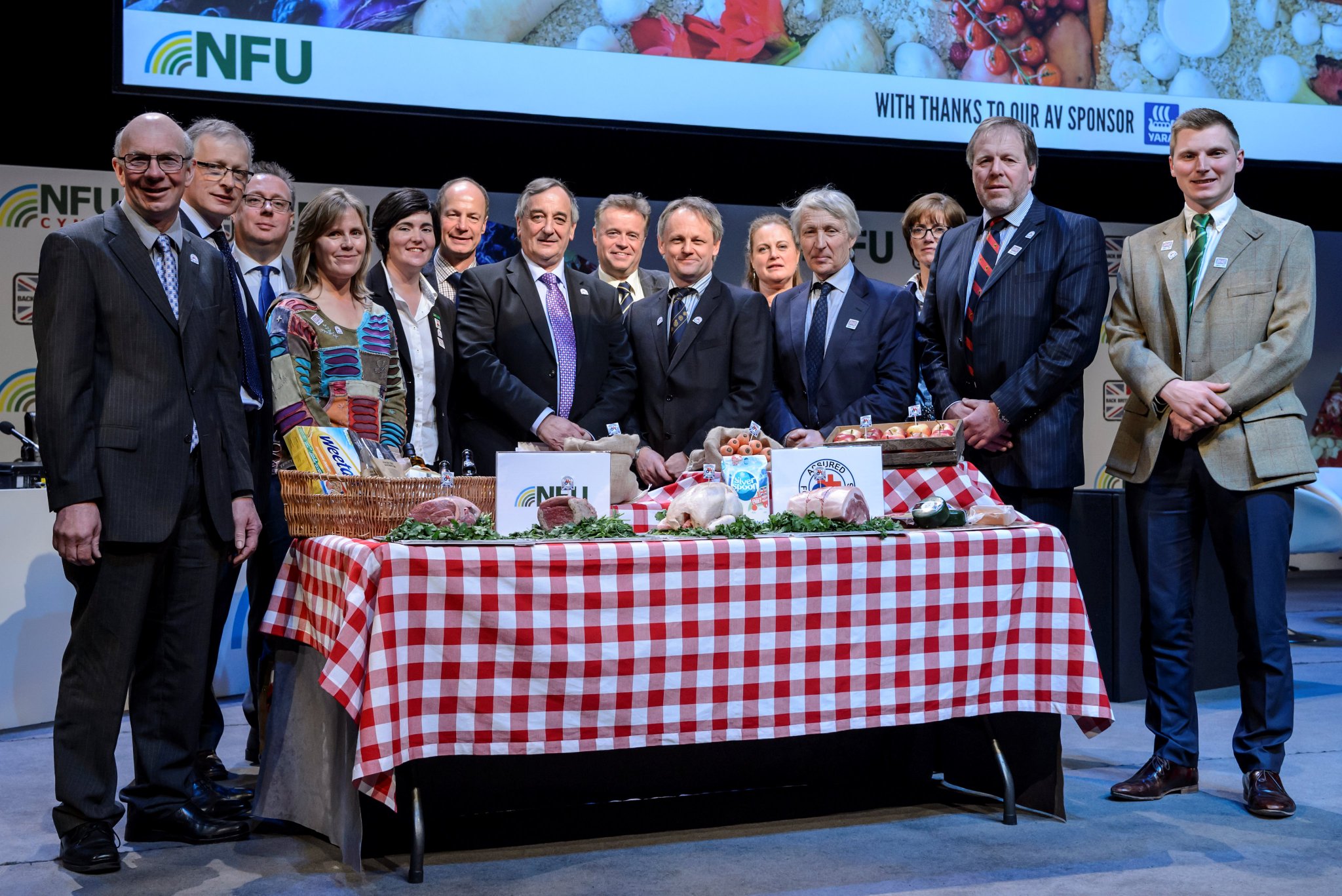 Red Tractor assured produce was displayed to highlight the need to buy British at NFU Conference today (Photo: @NFUTweets)