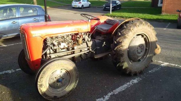 Ben Bickens was jailed for 18 weeks by magistrates on Thursday for drink driving on this vintage tractor (Photo: Hinckley Police Facebook)