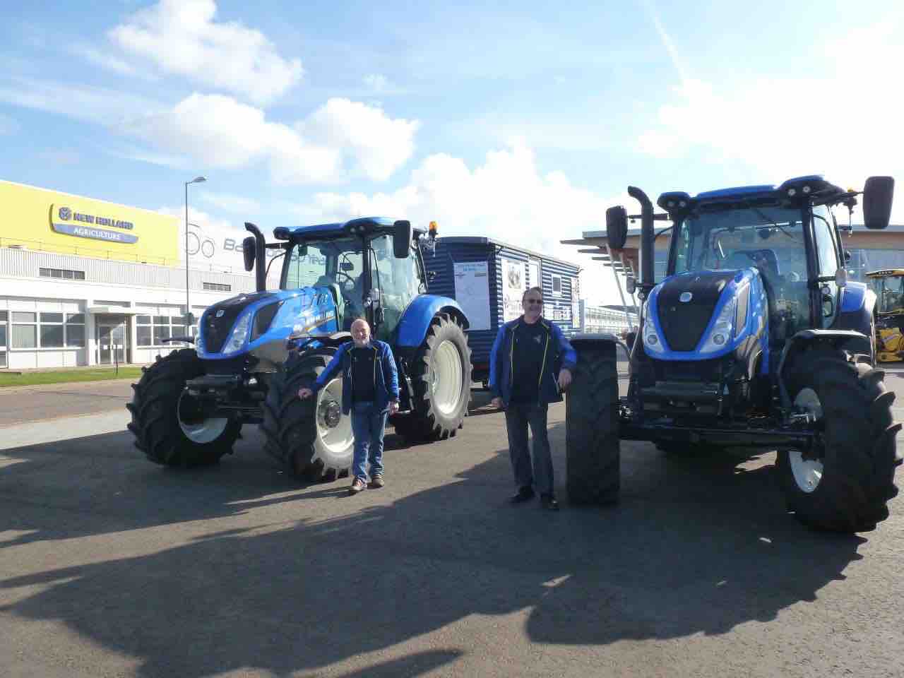 The pair will set off from New Holland's Basildon factory today in two new T6 tractors supplied by the manufacturer