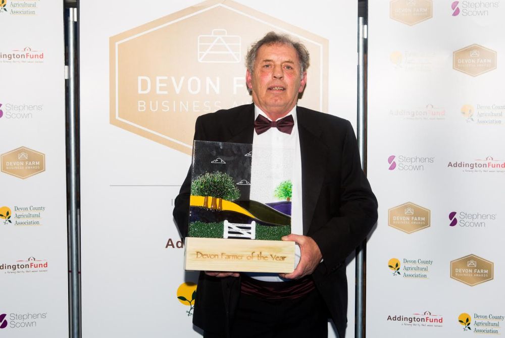 Colin Latham was named Best Commercial Farmer and went on to win the night’s biggest prize, Devon Farmer of the Year