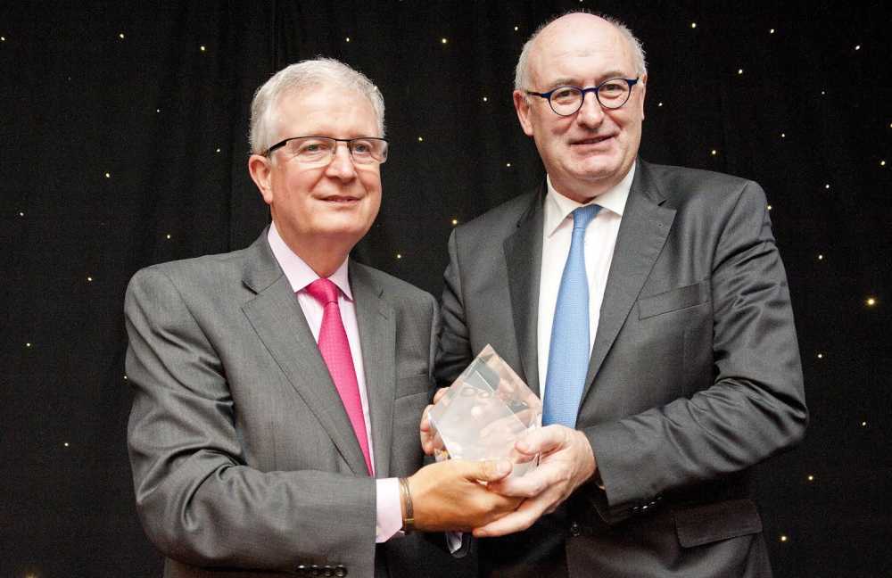 On receiving his award, Commissioner Phil Hogan (right) said: "I want to thank Dairy UK for this award - it is a real honour"