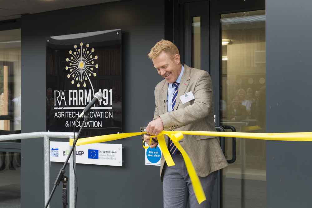 Adam Henson Cuting Ribbon at Manor Farm, Harnhill