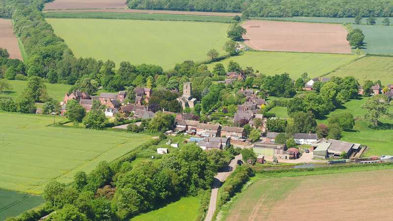 Comprising arable, pasture and woodland, the agricultural land sits alongside ten residential properties