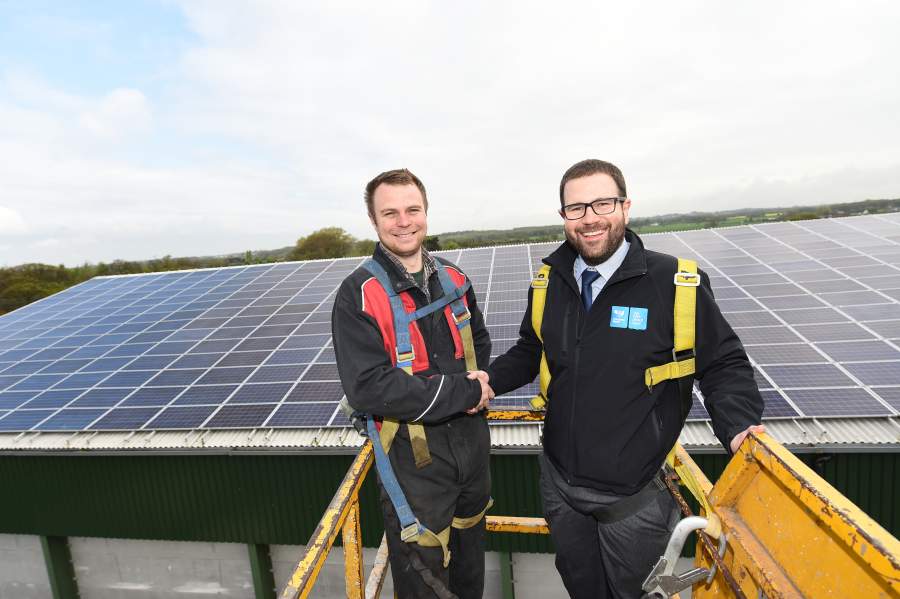 The farm has used the funding to construct a grain store with solar panels