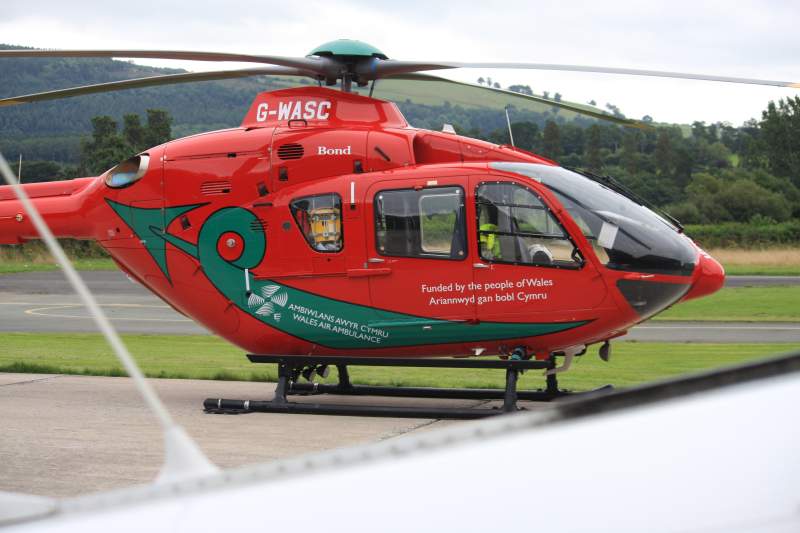Wales Air Ambulance came to lift the injured farmer