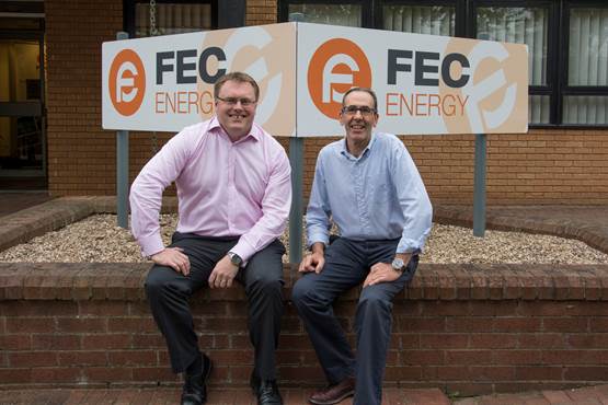 From left to right: Terry Jones, NFU Director General, and Chris Plackett, FEC Energy MD (Photo: NFU)