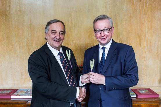 NFU President Meurig Raymond with Defra Secretary Michael Gove