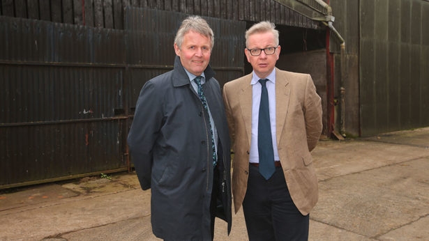 Ulster Farmers’ Union President Barclay Bell with the Defra Secretary, Michael Gove