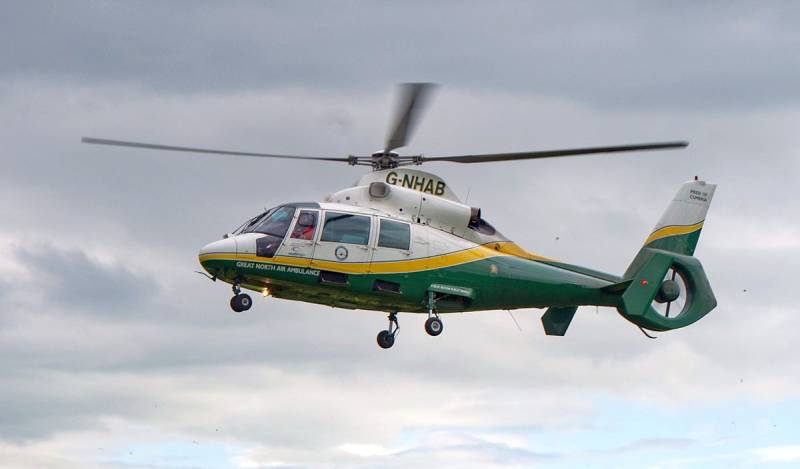 The farmer had to be airlifted to hospital following the accident involving farm machinery