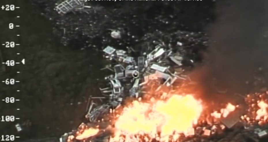 The fire was filmed by a police helicopter crew (Photo: National Police Air Service)