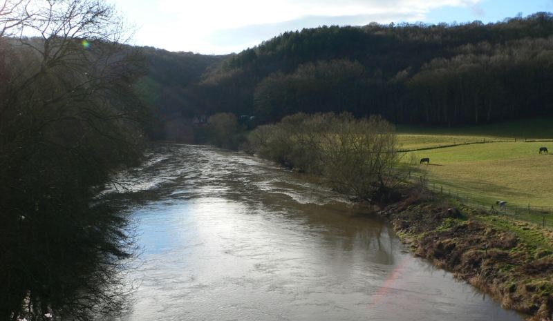 The River Severn runs through Powys, Shropshire, Worcestershire and Gloucestershire