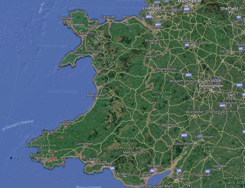 The map identifies the potential versatility of land in Wales (Photo: Google Maps)
