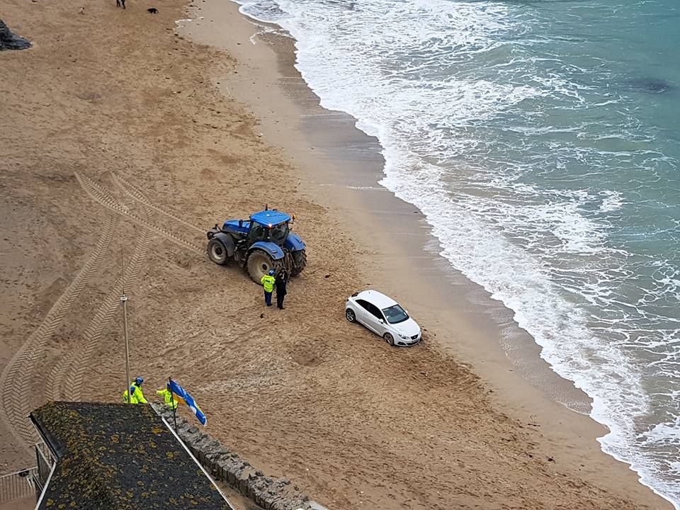 A local farmer arrived in the nick of time (Photo: Newquay Coastguard)
