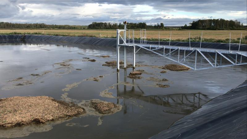 New Landia MIxers have been installed at a 20000m3 slurry lagoon at a dairy farm in Latvia