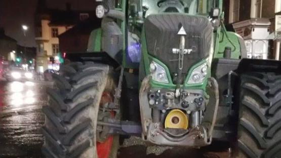 The tractor was left parked in The Crescent, Carlisle (Photo: Cumbria Police)