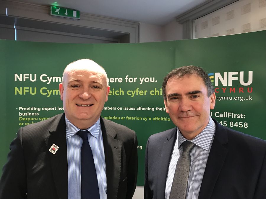 L-R John Davies, the new NFU Cymru President and Aled Jones, the Deputy President