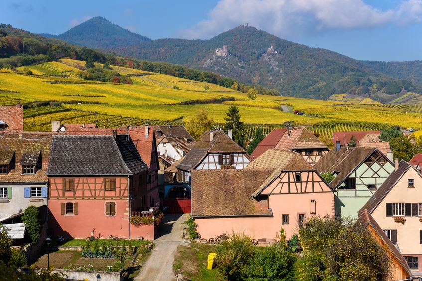 Hunawihr, a small village surrounded by vineyards in north east France