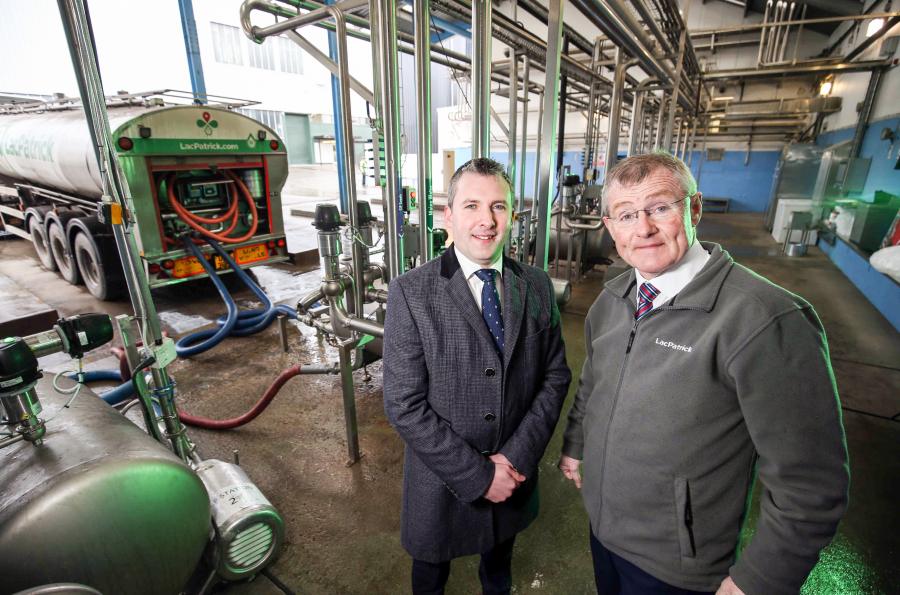 (L-R) Mark Canning, Corporate Acquisition Manager at Danske Bank and Gabriel D’Arcy, Chief Executive of LacPatrick
