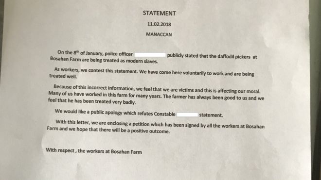 The letter, signed by 189 workers, defends the bosses of the farm (Photo: Justinus Stanislaus)