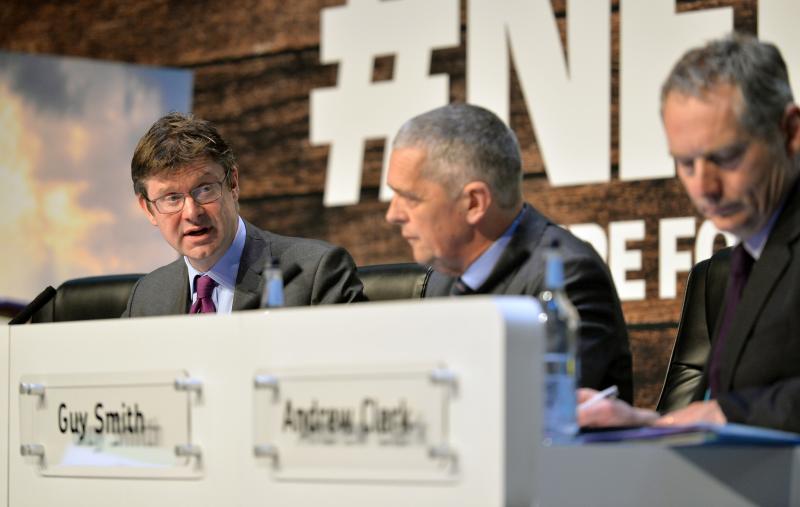 Gregg Clark MP (L) said new agricultural technology could help improve productivity (Photo: NFU)