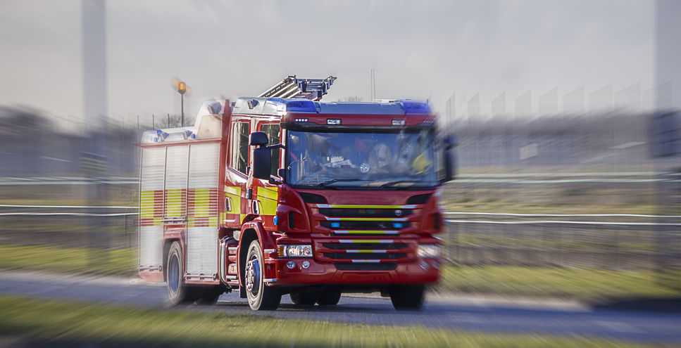 A farm worker has been taken to hospital with burns after the fire near Aberdeen