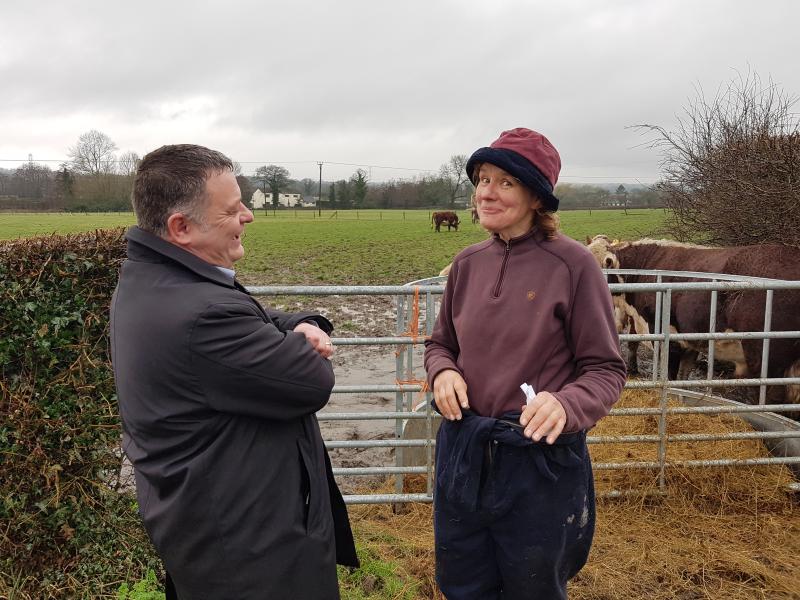 MP for Weaver Vale, Mike Amesbury with Cheshire farmer Alison Davies