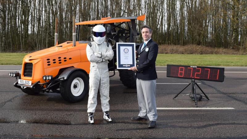 The fastest tractor in the world, created by Matt LeBlanc and the Top Gear team and driven to a record breaking 87.2mph by the Stig (Photo: Top Gear)