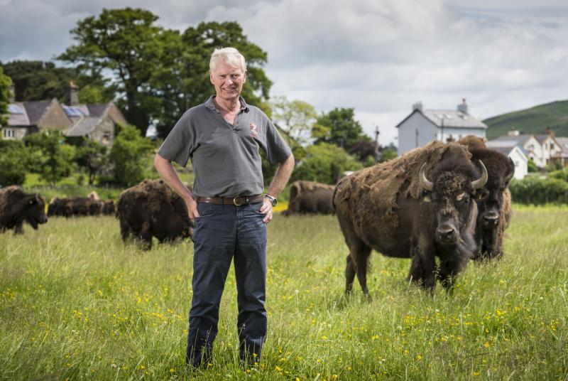 The appointment, which highlights the farm's sustainable beliefs, is a first for Wales (Photo: Lord Newborough with Bison herd)