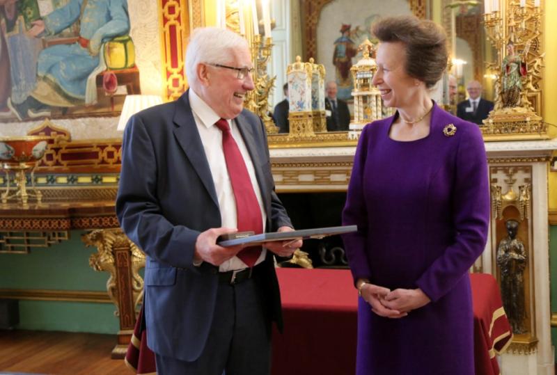 Barry Wilson receiving the Princess Royal Award from Princess Anne