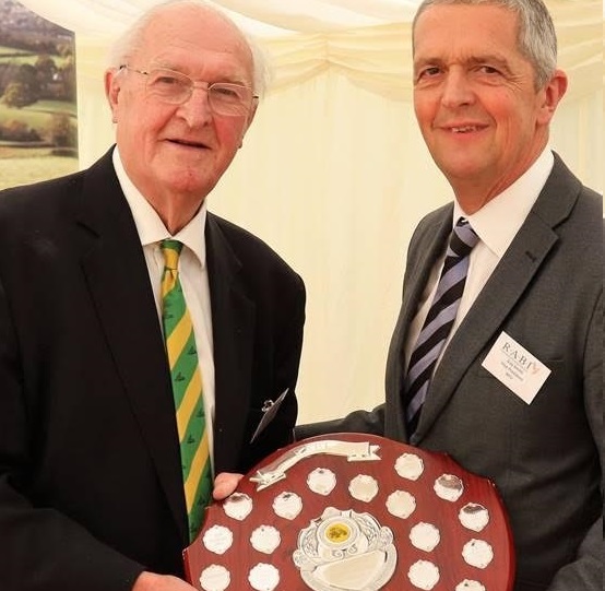 NFU Deputy President Guy Smith (R) received the Dennis Brown shield during the RABI AGM and awards ceremony held in Oxfordshire