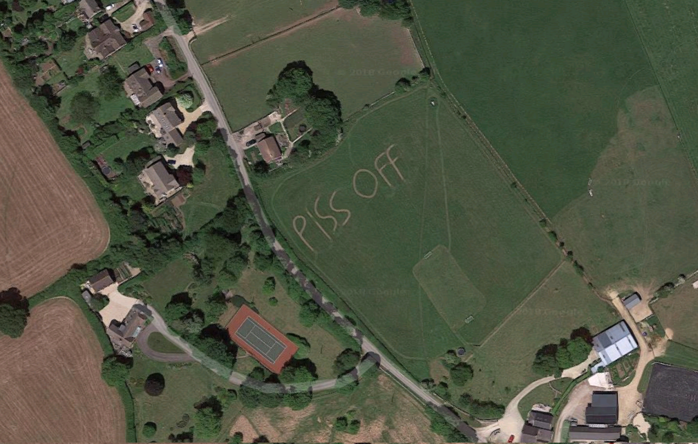 The source and intention of the message is a mystery (Photo: Google Maps)