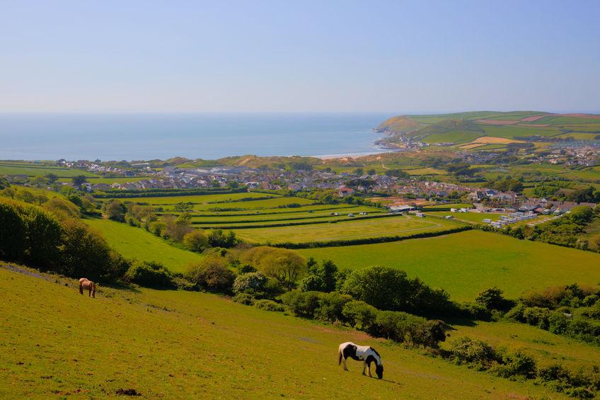 North Devon country scene at the coast, with view towards Croyde near Woolacombe