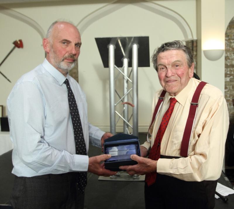 The Lifetime Achievement Award has been awarded to 88-year-old Alan Shufflebotham (R), who farms in Worcestershire