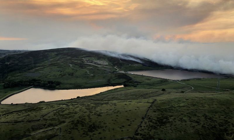 Farmers have warned of the link between upland rewilding and devastating wildfires, like the one seen in Saddleworth Moor (Photo: NPAS/HANDOUT/EPA-EFE/REX/Shutterstock)