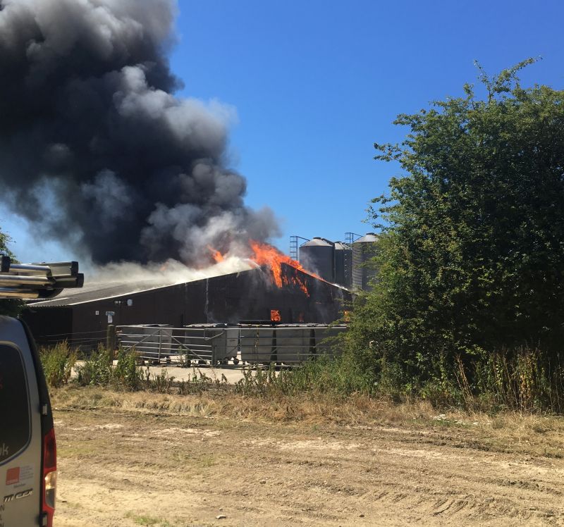 The plane crash caused a fire in the barn (Photo: Gill McNeil)