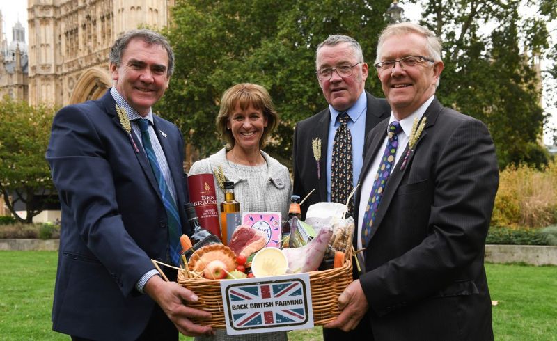 The office holders of the four farming unions showcase their nations produce (Photo: NFU)