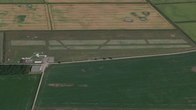 Local farmers used quad bikes to join in the search for the aircraft, which was due to land at Beverley Airfield (Photo: Google)