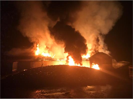 The two police officers moved swiftly to wake the occupants of the farm, who were unaware of the fire (Photo: Cumbria Police)