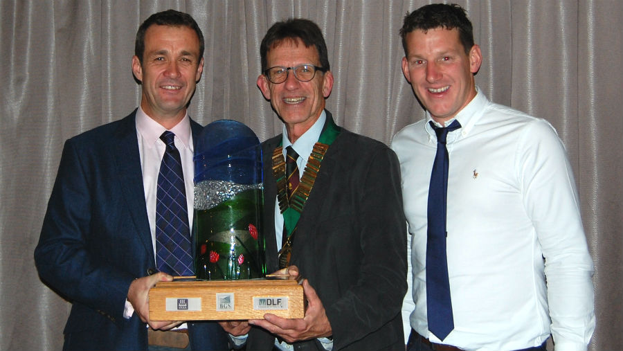 Dairy farmer Richard Rogers of Tre Ifan Farm (left) has won the BGS Grassland Farmer of the Year competition for 2018