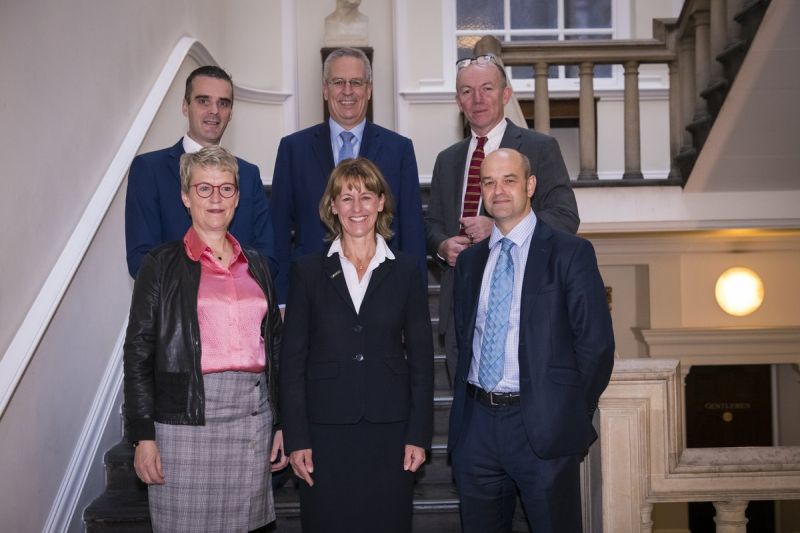 Top row (L-R): Joe Healy, IFA President; Marc Calon, LTO Nederland President; Arnold Puech d’Alissac, FNSEA, Member of the Bureau. Bottom row (L-R): Lone Anderson, Danish Agriculture and Food Council Vice President; Minette Batters, NFU President; Tom Hind, AHDB Chief Strategy Officer