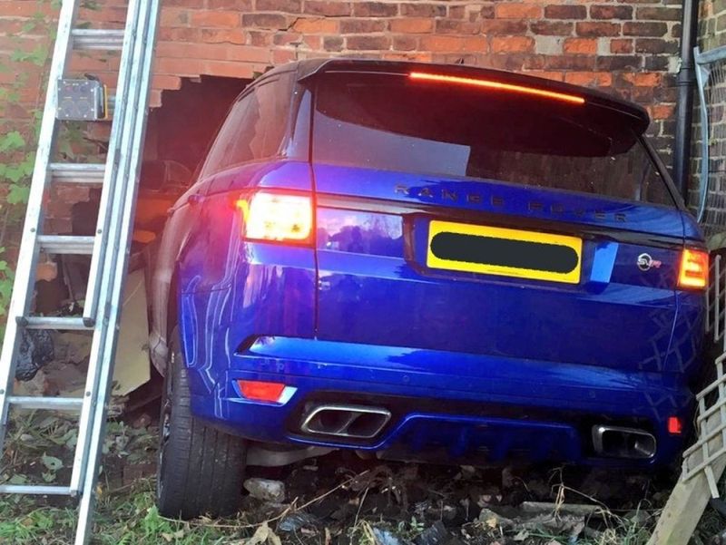 A Range Rover collided into the side of Forge Farm farm house on Sunday 28 October (Photo: West Midlands Fire Service)