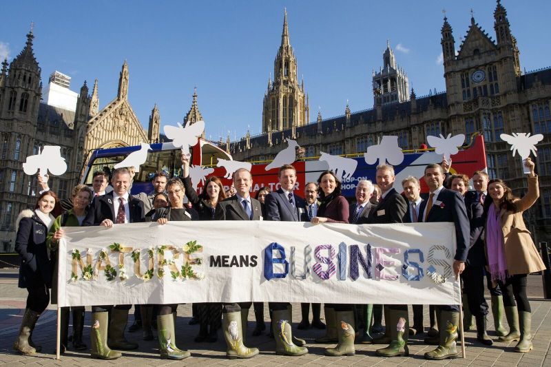Members of the NFFN gathered outside Westminster to meet MPs and advocate a nature-friendly Brexit for the farming industry