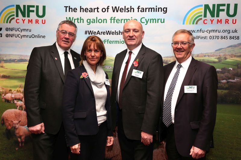 (L-R) NFU Scotland President Andrew McCornick, NFU President Minette Batters, NFU Cymru President John Davies and Ulster Farmers’ Union President Ivor Ferguson