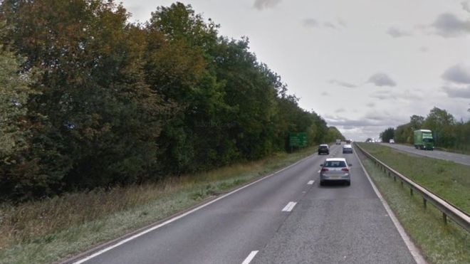 A flock of sheep managed to gain access to the A1 in Greetham, Rutland (Photo: Google)