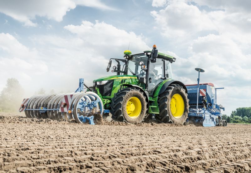 The John Deere’s latest 5R Series tractors, which will be available AutoTrac and ISObus-ready for the first time from this spring